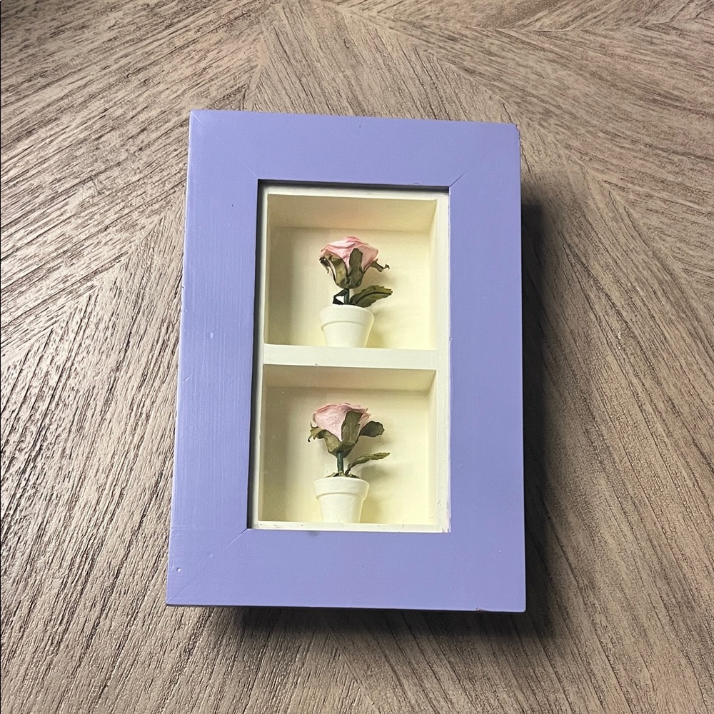 Purple Framed Floral Wall Art